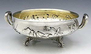 Dominick & Haff sterling antique pond pattern footed bowl